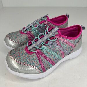 Athletic Works Girls GMAW40CA003 Pink Bungee Lace Fabric Slip-On Size 1 Sneakers